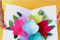 Pop Up Flowers Diy Printable Mother's Day Card  A Piece Of Rainbow regarding Free Printable Pop Up Card Templates