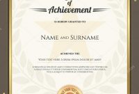 Portrait Certificate Of Achievement Template With Gold Border And within Star Naming Certificate Template