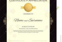 Portrait Luxury Certificate Template With Elegant Golden Border with Elegant Certificate Templates Free
