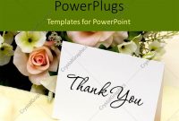 Powerpoint Template Bouquet Of Flowers With A Thank You Card throughout Powerpoint Thank You Card Template