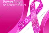 Powerpoint Template Pink Breast Cancer Ribbon With Sparkly Flowers throughout Breast Cancer Powerpoint Template