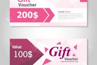 Premium Pink Gift Voucher Template Layout Design Set Certificate inside Pink Gift Certificate Template