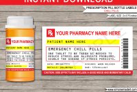 Prescription Printable Chill Pill Labels Template  Fun Gag Gift pertaining to Prescription Labels Template
