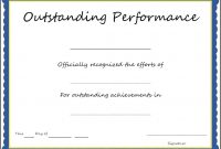 Pretty Outstanding Performance Certificate Template Images Award with regard to Best Performance Certificate Template
