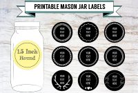 Printable Diy Chalkboard Mason Jar Labels Canning Labels   Etsy regarding 1.5 Circle Label Template