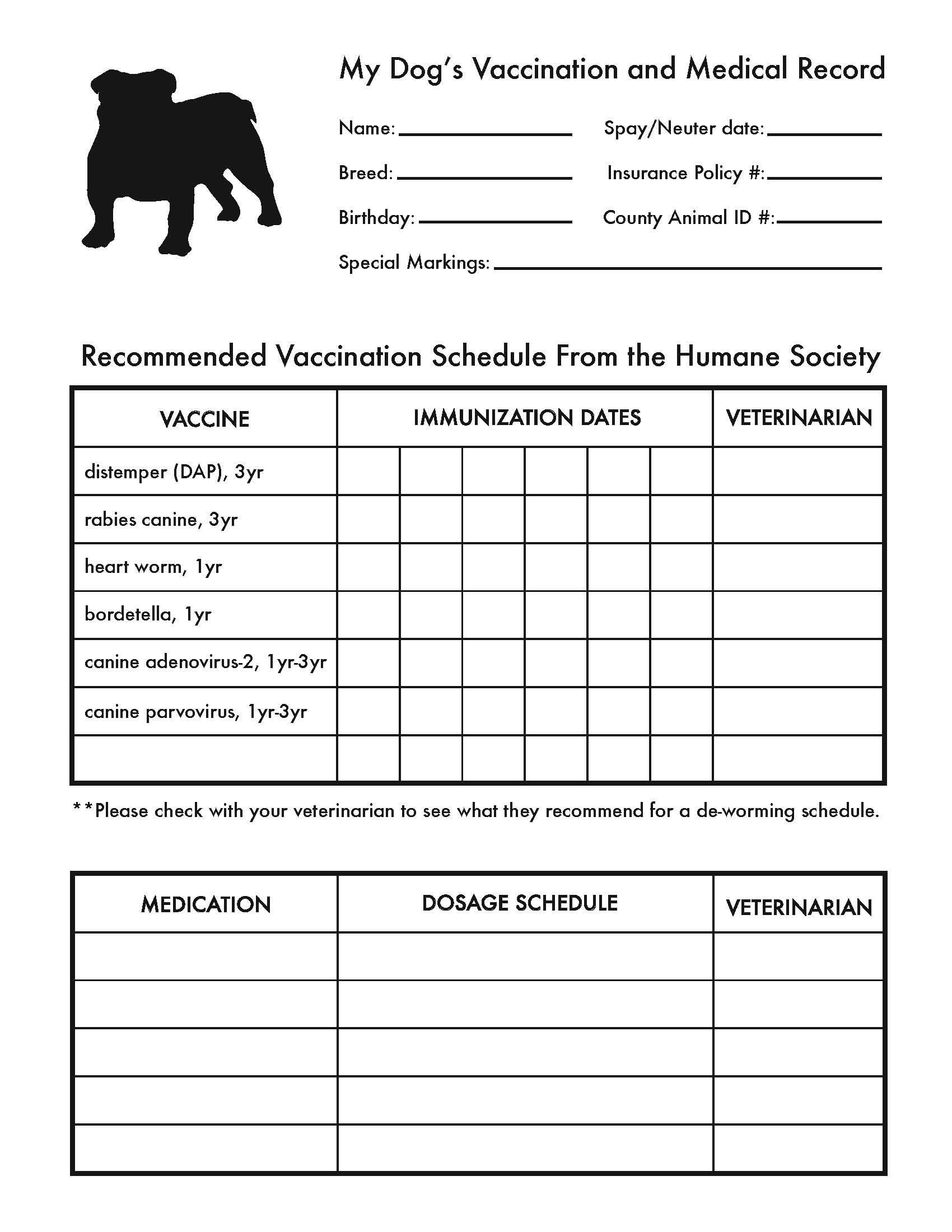 Printable Dog Shot Record Forms  Cute Pets  Dog Shots Dog within Dog Vaccination Certificate Template