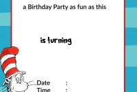 Printable Dr Seuss Birthday  Birthday Invitation For Kids in Dr Seuss Birthday Card Template