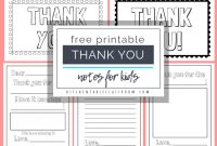 Printable Thank You Cards For Kids  The Kitchen Table Classroom regarding Free Printable Thank You Card Template