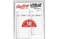 Rawlings System Baseball  Softball Lineup Cards regarding Softball Lineup Card Template