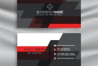 Red And Black Business Card Template Layout In Vector Image inside Visiting Card Illustrator Templates Download