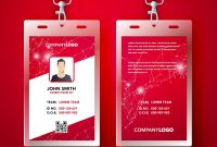 Red Corporate Id Card Design Template Set Vector Image in Template For Id Card Free Download