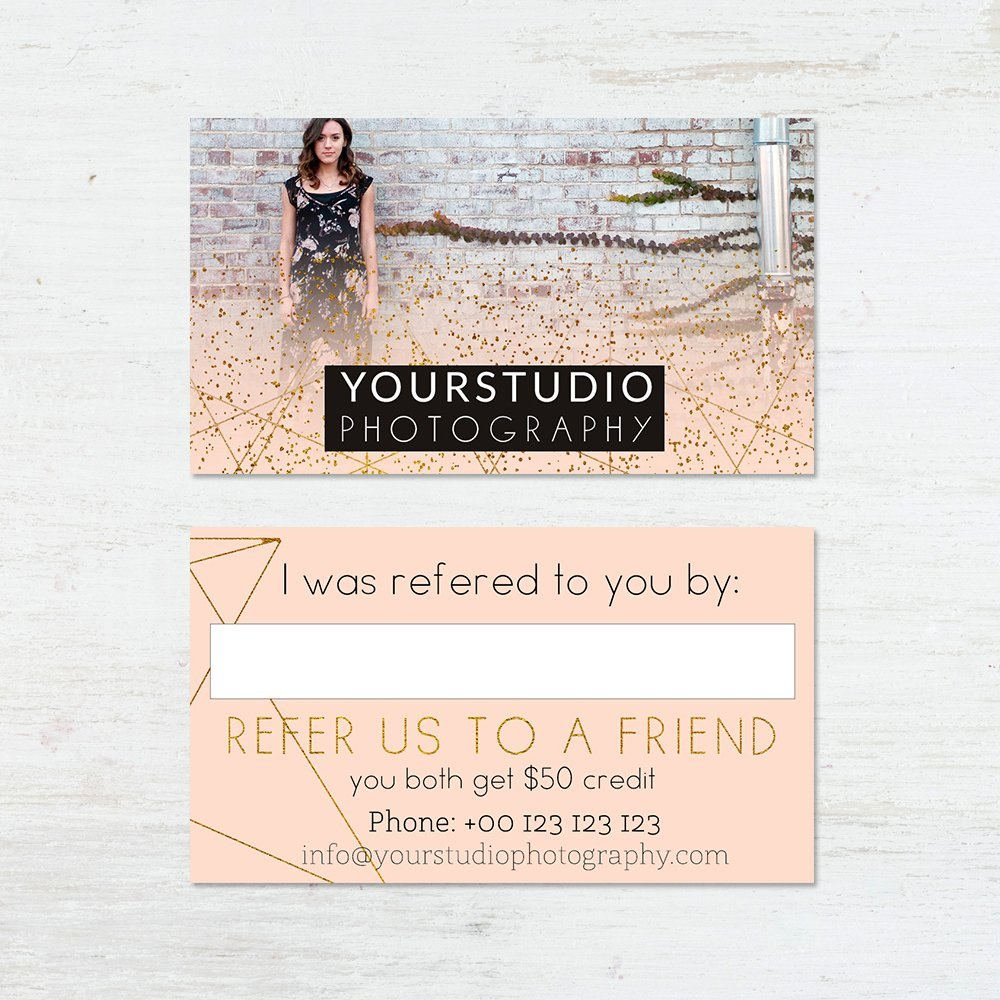 Referral Card Template  Pastel Greetings in Referral Card Template