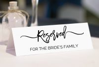 Reserved Sign Wedding Reserved Table Sign Reserved Signs  Etsy for Reserved Cards For Tables Templates