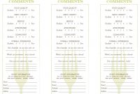 Restaurant Comment Card Template Comment Cards Talk To The Manager throughout Restaurant Comment Card Template
