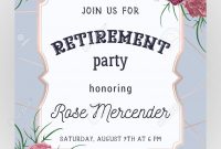 Retirement Party Invitation Design Template With Rose Gold with Retirement Card Template