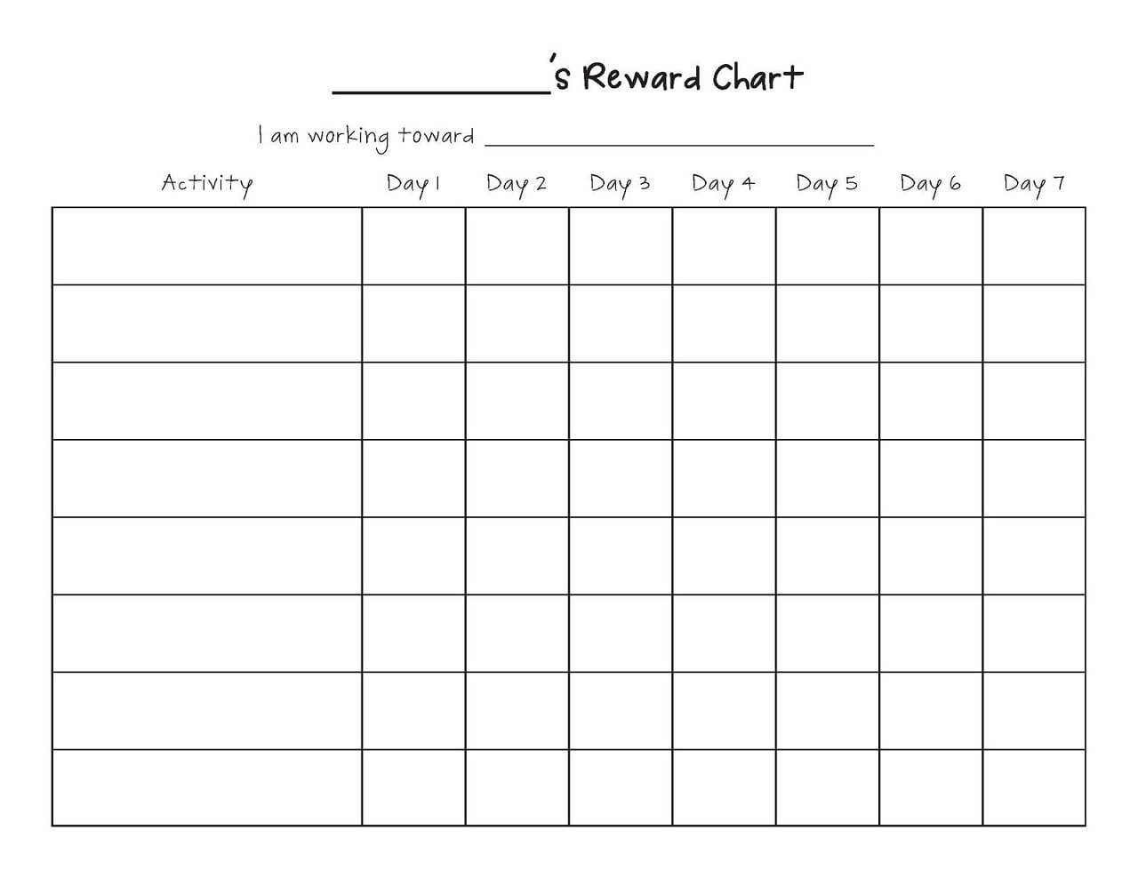 Reward Chart Templates  Word Excel Fomats within Reward Chart Template Word