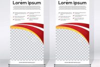 Roll Up Banner Design Template Vertical Abstract Background Pull inside Retractable Banner Design Templates
