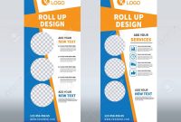 Roll Up Banner Design Template Vertical Abstract Background with Pop Up Banner Design Template