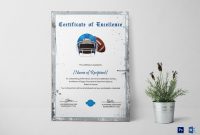Rugby Certificate Of Excellence Design Template In Psd Word throughout Rugby League Certificate Templates