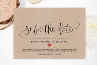 Rustic Save The Date Template Kraft Save The Date Heart  Etsy in Save The Date Powerpoint Template