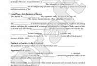 Sample Advertising Agency Agreement Form Template  Advertising intended for Legal Representation Agreement Template