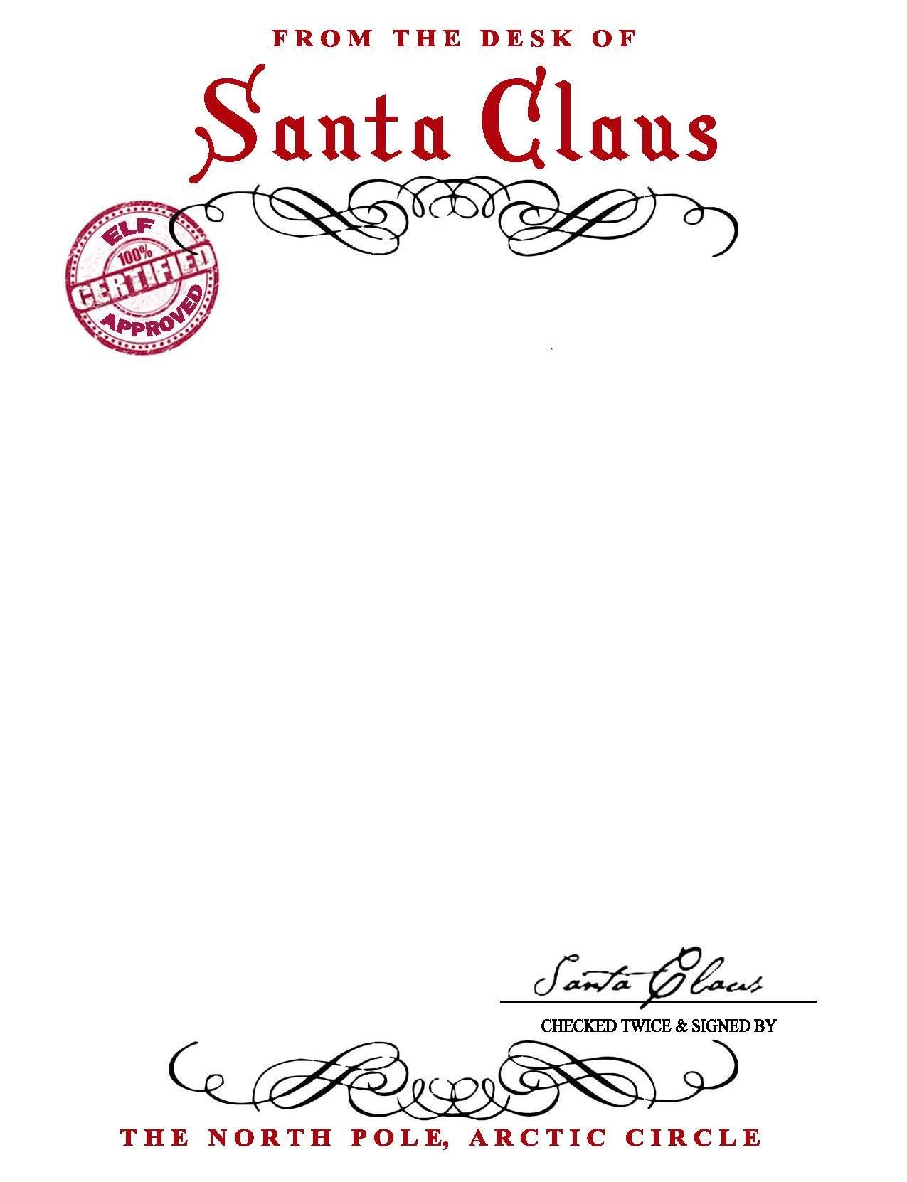 Santa Claus Letterhead Will Bring Lots Of Joy To Children with Letter From Santa Template Word
