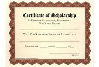Scholarship Certificate Template For Sample Of Awards Ways To with regard to Scholarship Certificate Template