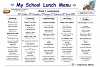 School Lunchnu Template Business Templates For Word Weekly throughout Free School Lunch Menu Templates