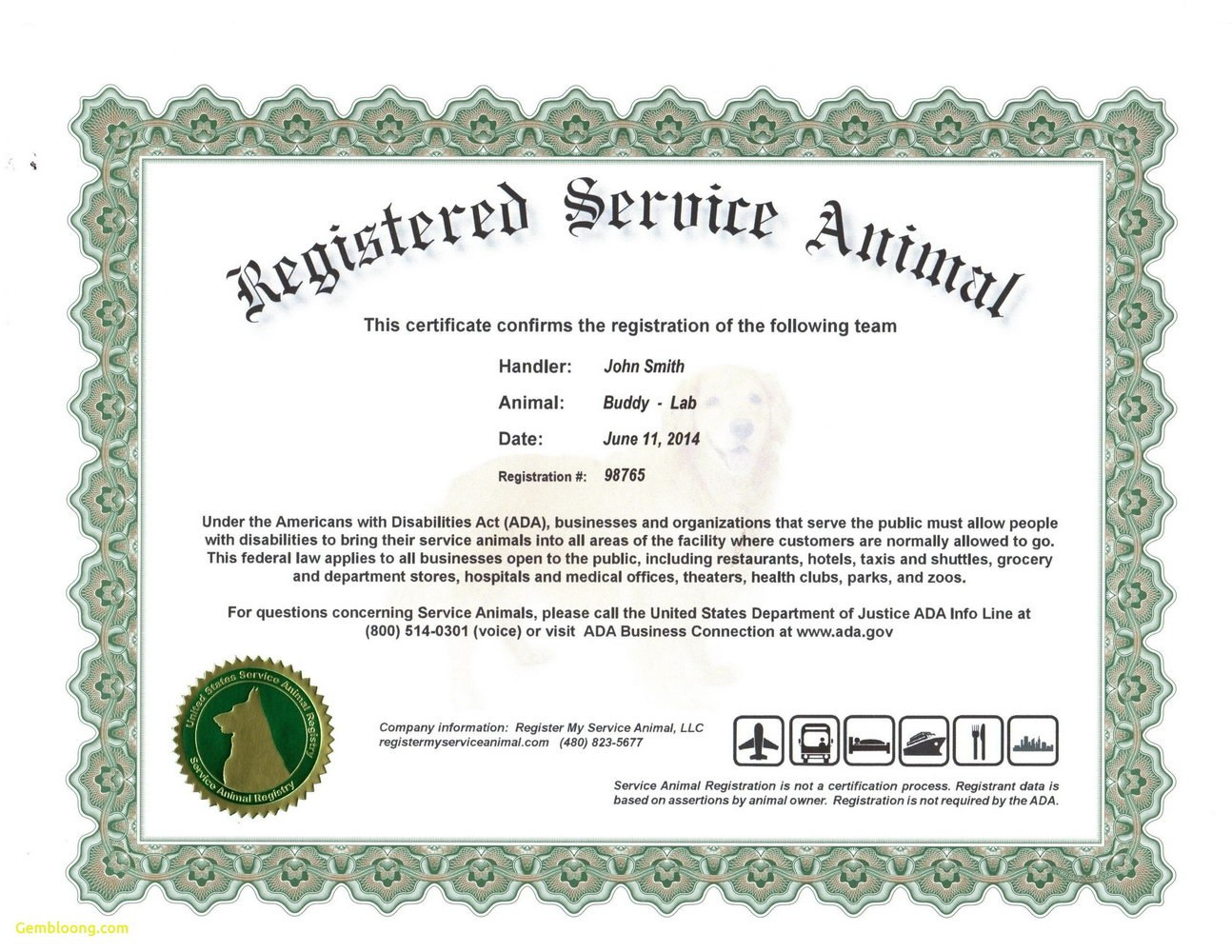 Service Dog Certificate Template Frightening Ideas Training Id in Service Dog Certificate Template