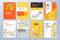 Set Of Brochure Design Templates On The Subject Of Education School within School Brochure Design Templates
