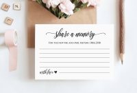 Share A Memory Printable Card Wedding Advice Template For regarding In Memory Cards Templates