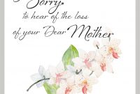 So Sorry To Hear The Loss Of Your Dear Mother  Wow Vow regarding Sorry For Your Loss Card Template
