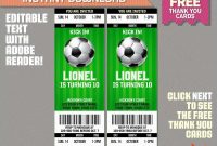 Soccer Ticket Invitation Template Free Best Of Soccer Ticket with Soccer Thank You Card Template