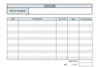 Solid Surface Firm Estimate Form  Invoice Manager For Excel regarding Blank Estimate Form Template