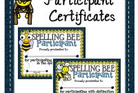 Spelling Bee Participant Certificates  A Teacher In Paradise for Spelling Bee Award Certificate Template