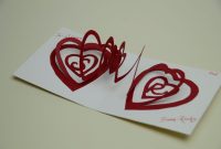 Spiral Heart Pop Up Card Template  Creative Pop Up Cards with 3D Heart Pop Up Card Template Pdf