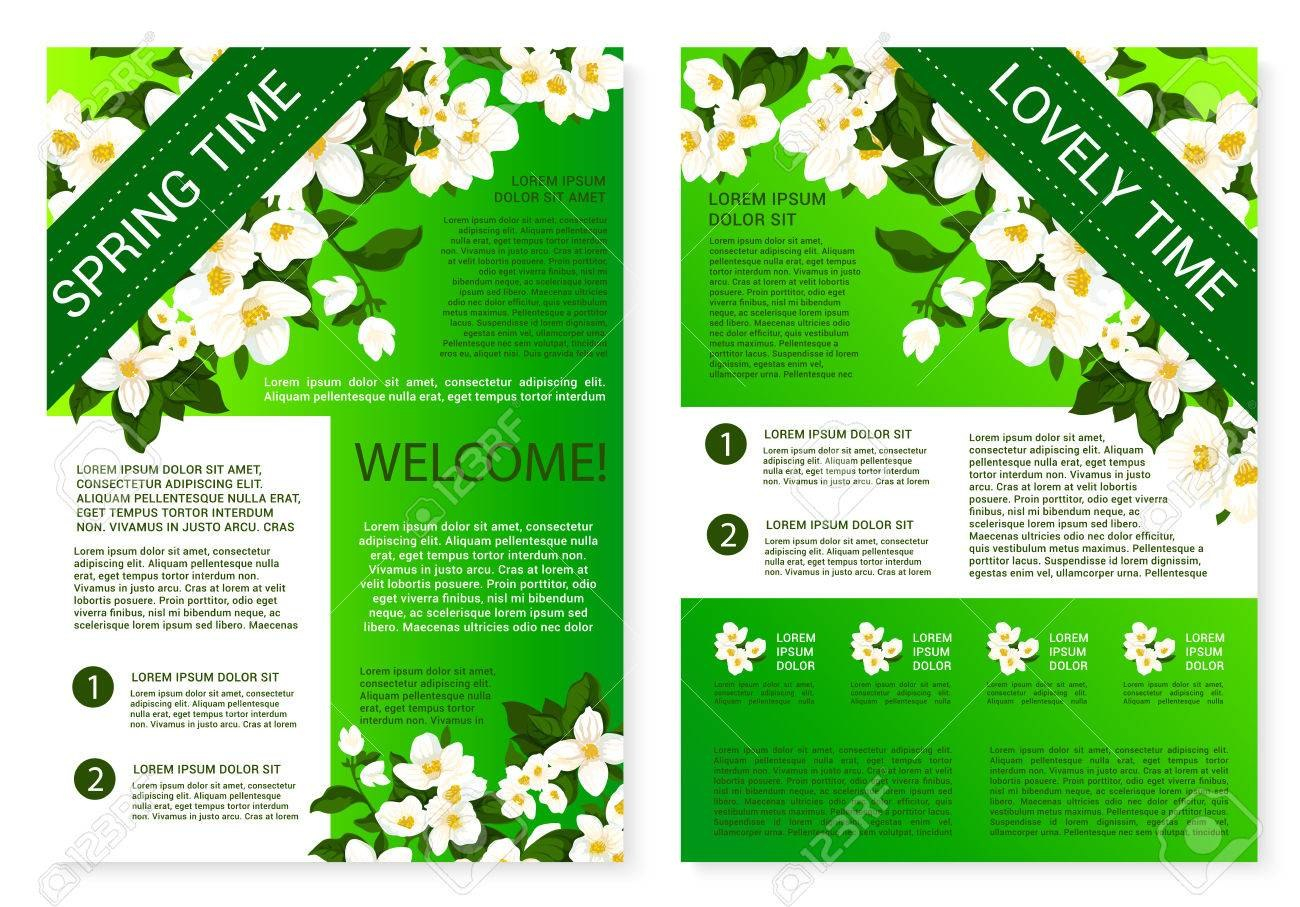 Spring Flowers Welcome Brochure Template Design Royalty Free inside Welcome Brochure Template