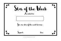 Staroftheweekcelebrationcertificateblankpdf within Star Of The Week Certificate Template