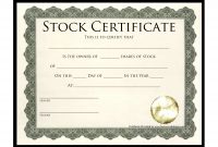 Stock Certificate Template  Best Template Collection  Stock For with Stock Certificate Template Word