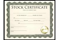 Stock Certificate Template  Template Business intended for Template Of Share Certificate
