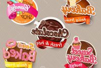 Stock Illustration Food Label Sticker Design Template Bakery with regard to Sweet Labels Template
