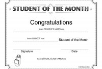 Student Of The Month Certificates  Student Of The Month for Free Printable Student Of The Month Certificate Templates