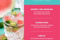 Summer Cocktail Menu Template Template  Venngage in Happy Hour Menu Template