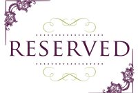 Superb Reserved Signs For Tables  Ideas For The House  Reserved with regard to Reserved Cards For Tables Templates