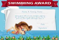Swimming Award Certificate Template Illustration Royalty Free with Swimming Award Certificate Template