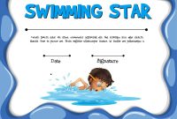 Swimming Star Certification Template With Swimmer Vector Image regarding Swimming Certificate Templates Free