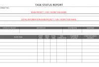 Task Status Report Format Samples  Word Document regarding Word Document Report Templates