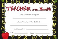 Teacher Of The Month in Teacher Of The Month Certificate Template