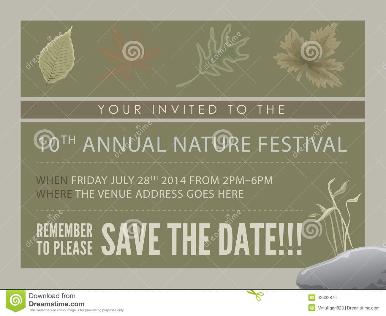 Template Event Flyer Or Save The Date Card Stock Illustration inside Save The Date Business Event Templates