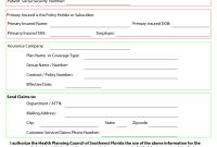 Template For Insurance Information In Planner  Blank Medical intended for Customer Information Card Template